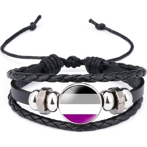 Black lgbt Rainbow Lesbians Gays Bisexuals Transgender Bracelets For Women Girls Pride Multi-layer Woven Rope Men Couple Jewelry