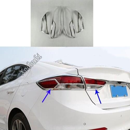 For Hyundai Elantra Avante 2016 2017 2018 2019 2020 Car Rear Back Light Lamp Hood Molding Frame Stick ABS Chrome Cover Trim Part