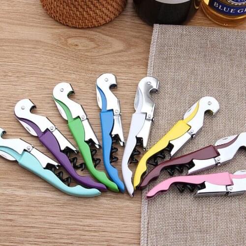 Hot Items Corkscrew Wine Bottle Openers multi Colors stainless steel Double Reach Wine beer bottle Opener LX9043