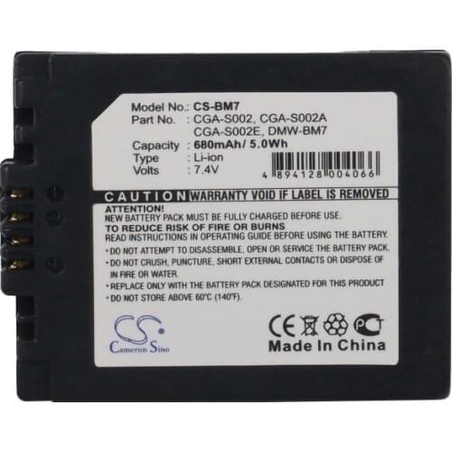 CameronSino for PANASONIC DMC-FZ10 DMC-FZ10EB DMC-FZ10GN DMC-FZ15 DMC-FZ15K DMC-FZ15P DMC-FZ1A DMC-FZ1A-K battery