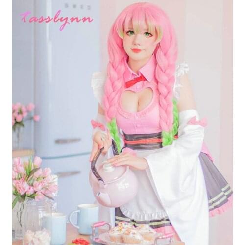 Demon Slayer Kochou Shinobu Kamado Nezuko Kanroji Mitsuri Kibutsuji Muzan Kimono Maid Uniforms Kamado Nezuko Cosplay Costume