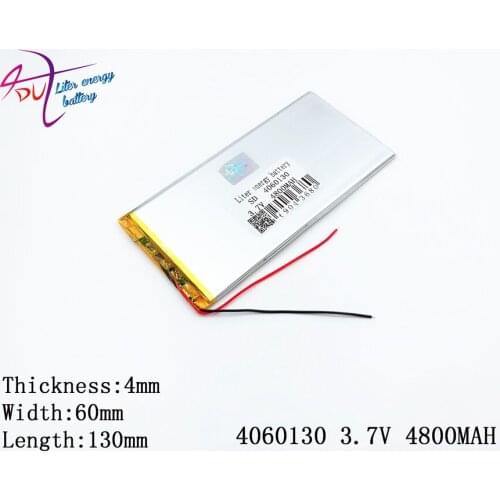 Liter energy battery 1PCS 4060130 3.7V 4800MAH Universal Li-ion battery for tablet pc 7 inch 8 inch 9inch mobile power