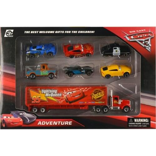 5 style Car Disney Pixar Cars 3 Lightning McQueen Jackson Storm Mack Uncle Truck plastic car set gift box toys for Childrens