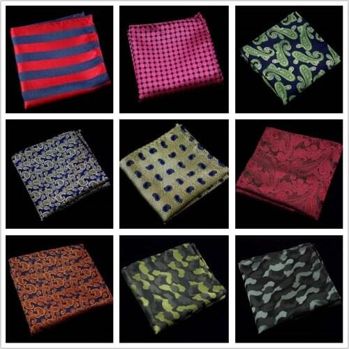 New Fashion Mens Cotton Handkerchieves Floral Handmade Pocket Square Men Suit Geometric Pocket Square Men Plaid Pocket Square