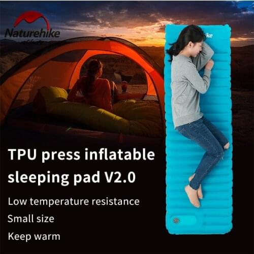 Naturehike Inflatable Sleeping Pag Camping Protable Camping Nylon Thicken Cotton Cold-resistant Moisture-proof Pad With Pillow