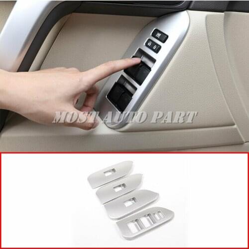 ABS Plastic Interior Door Window Lift Button Cover Trim For Toyota Land Cruiser Prado FJ150 2010-2019 4pcs LHD Car Decoration