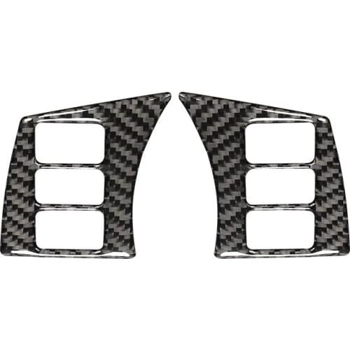 For Nissan 350Z 2006-2009 Carbon Fiber Steering Wheel Button Panel Cover Sticker