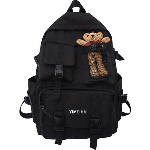 2021 New Women Backpack Fashion Backbag Kawaii Student School Bag For Girls Laptop Schoolbags Nylon Waterproof Travel Rucksack