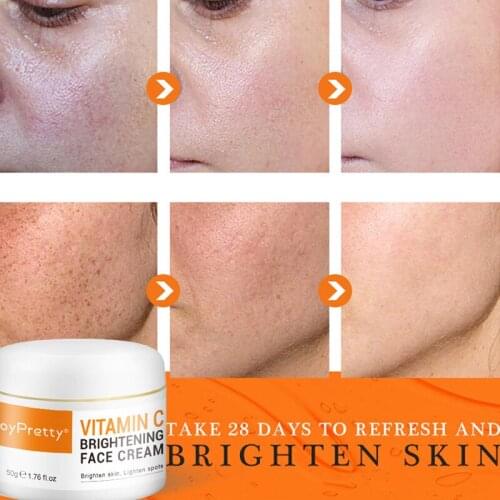 50ML Vitamin C Whitening Facial Cream Remove Dark Spot Cream Melanin Repairing Freckles Anti Aging Skin Care Cosmetic