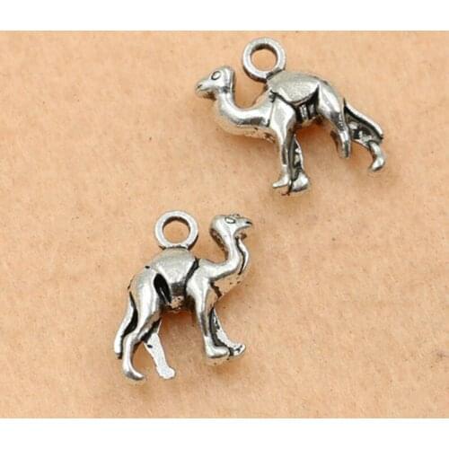 10pcs Antique Silver Plated Camel Charms Beads Pendants for Jewelry Making DIY Handmade 16x11mm