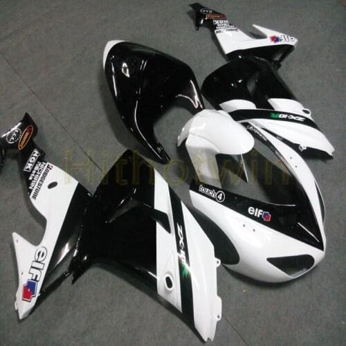 Custom motorcycle fairings for ZX10R 2006 2007 ZX-10R 06 07 body kit+Free screws+black white M2