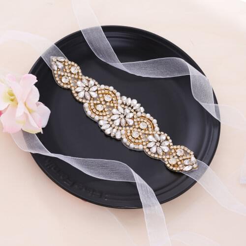 SESTHFAR Rhinestones Bridal Dresses Belt Crystal Wedding Belts for Bride Wedding Waistband Cinturones De Boda