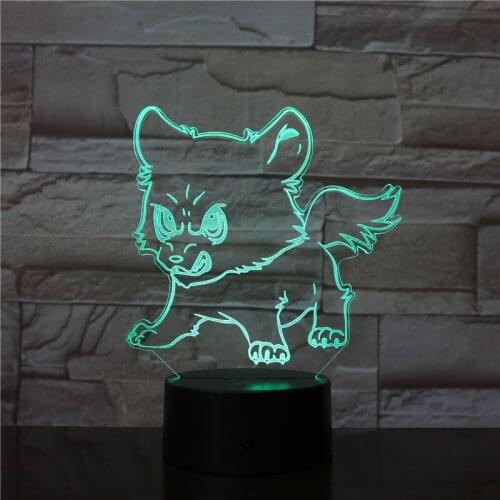 Bedroom Bedside 3D Led 7 Color Changing Lighting Dog Modelling Touch Button Table Lamp Novelty Animal Night Light Kids Toy Gifts