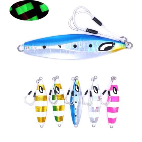 CASTFUN 100g 130g 160g 200g 5pcs/lot Ocean Stinger Wing Lure Metal Jig Double Assist Hook Lead Jig Ocean Stinger Wing Lure