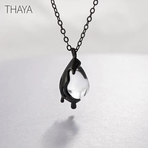 Thaya 40cm No Longer Sorrow Necklace Handmade White Crystal 925 sterling silver Scale Light Necklace for Women Girl Jewelry Gift