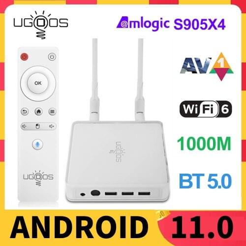 TV BOX Android 11 Amlogic S905X4 UGOOS AM7 Media Player DDR4 4GB RAM 32GB ROM Support AV1 CEC HDR WiFi6 1000M BT5.0 OTT Pre-Sale