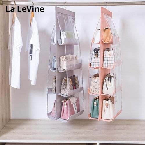 Thickened Bag Storage Double-sided 6 Grids 8 Grids Multifunctional Bag Storage Hanging Bag Cabinet Oxford Cloth Sorting Storage