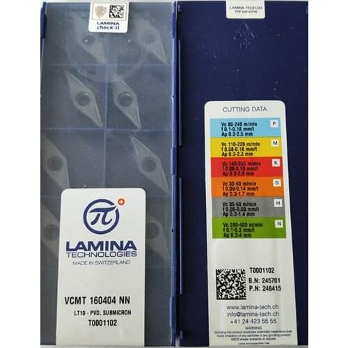 VCMT160404 VCMT160408 NN LT10 100% original Lamina Carbide insert Processing: stainless steel, steel, cast iron. Etc