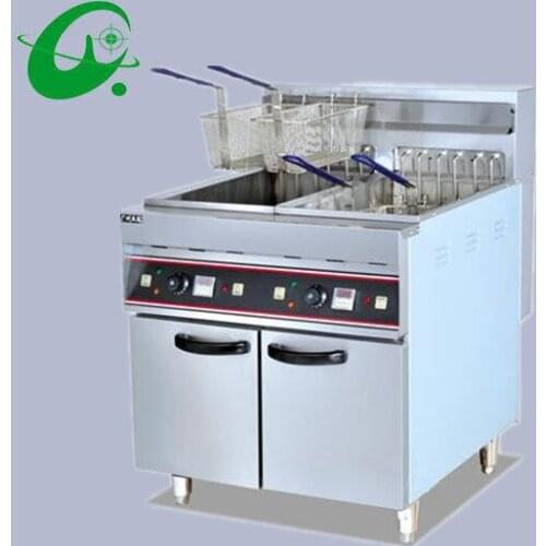 Vertical Electric 2-Tank fryer 4-Basket With timer 56L Capacity French fries Duck Deep Fryer