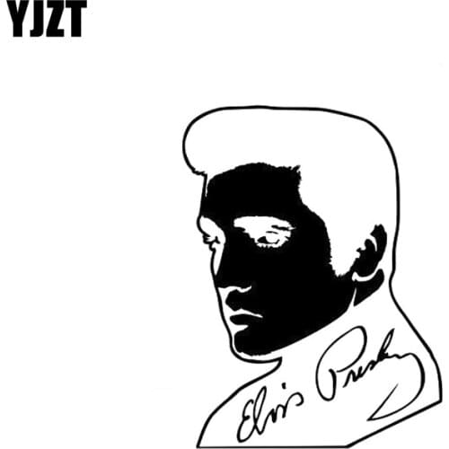 YJZT 11.5CM*15.2CM Elvis Presley King Of Rock Roll Signature Vinyl Decal Car Sticker Black/Silver C3-0014