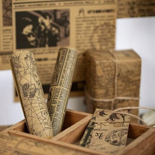 Vintage Expeditions Map Background Paper Kraft Card Journaling junkDIY Scrapbooking Handbook Material Paper LOMO Cards