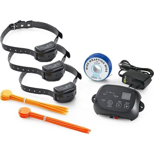 KD660 Waterproof Rechargeable Pet Dog Electronic Fencing System Shock Collars for 3 dogs