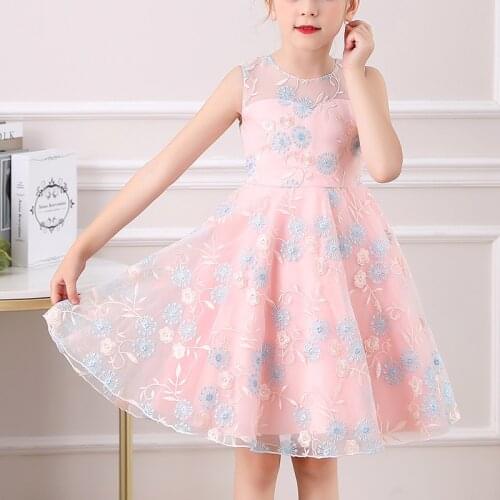 High Quality Baby Lace Princess Flower Dress For Girl Elegant Birthday Party Dress Girl dress Girls Clothes 4-14yrs