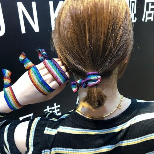 Korean Style Fashion Hot New Arrival Tie knot Hair Band Women Girls Student Hair Rope High Elastic Hair Rings Headpiece Gifts