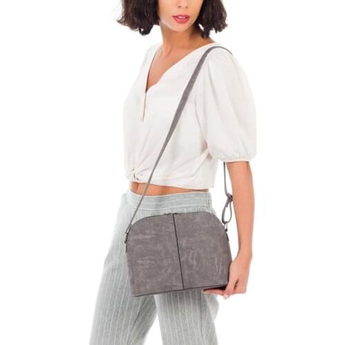 Espardile Women Gray Faux Leather Shoulder Bag 0484 ESP-000