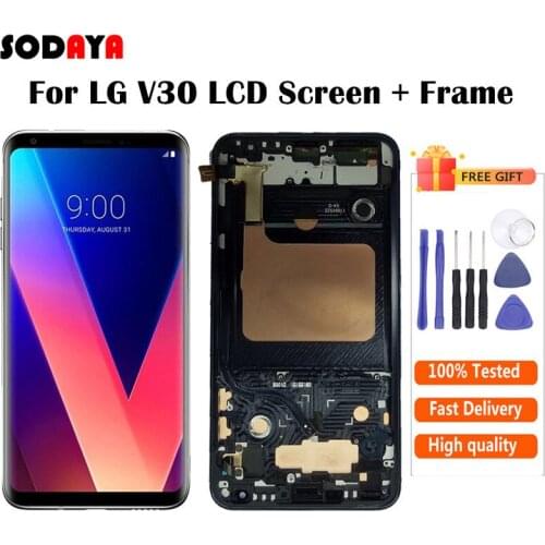 6.0" Inch For LG V30 LCD Screen With Touch Screen Digitizer Assembly with Frame Free Shipping