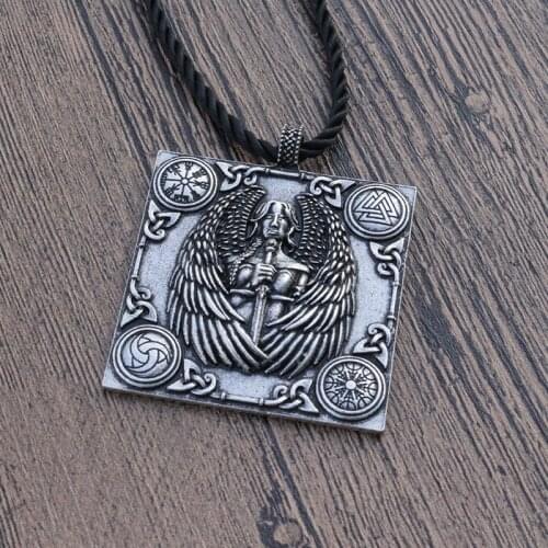 1pcs lanseis Valkiria Valhalla Odin Viking men pendant Pagan Gods jewelry Heathen Asatru Celt Norse Rune Knotwork necklace