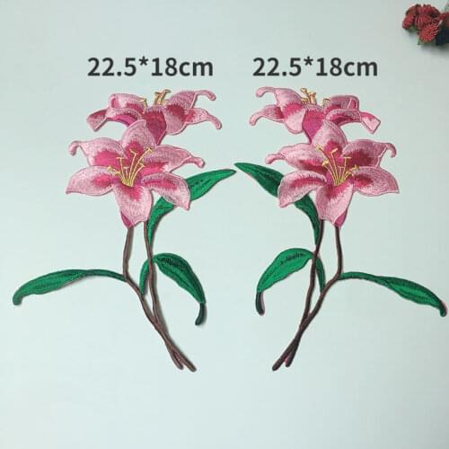 10 Sets/lot Embroidery Patch Letter Lily Flower Stage Costume Clothing Decoration Sewing Accessory Iron Heat Transfer Applique