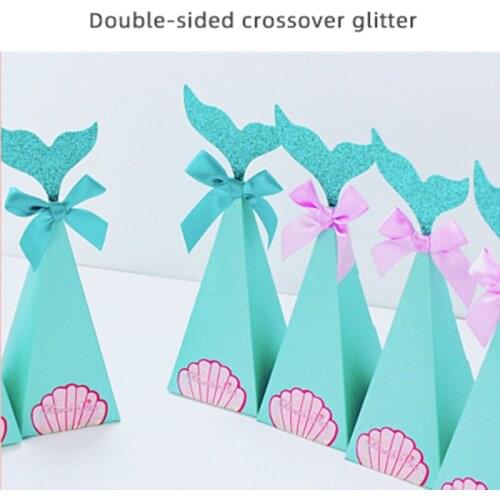 10Pcs Mermaid Paper Candy Box Home Diy Chocolate Baking Packing Box For Candy Bar Baby Shower Party Supplies