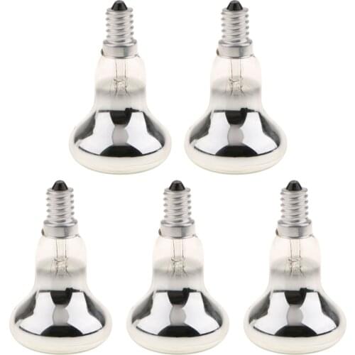 5-Piece R50 Reflector Tungsten Filament Spotlight Bulb Lamp SES E14 Screw Base 40W