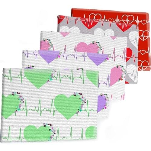 50*145CM Geometry Fabric Electrocardiogram Printed Polyester Cotton Twill Fabric Patchwor Printed