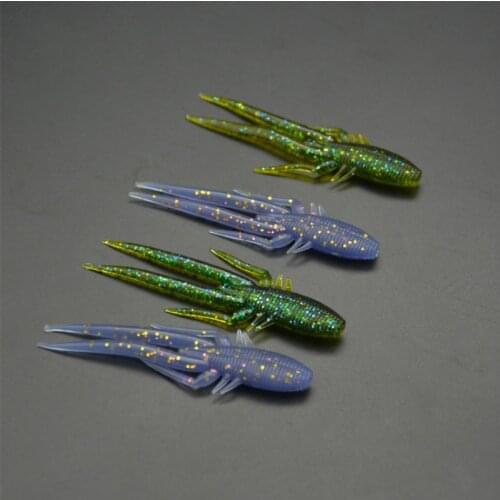 7cm 2.7g Soft Silicone Bait Fishing Lure Slow Sinking Cricket Creature Artificial Bait Blue Green 10pcs/lot Leurre Peche 2018