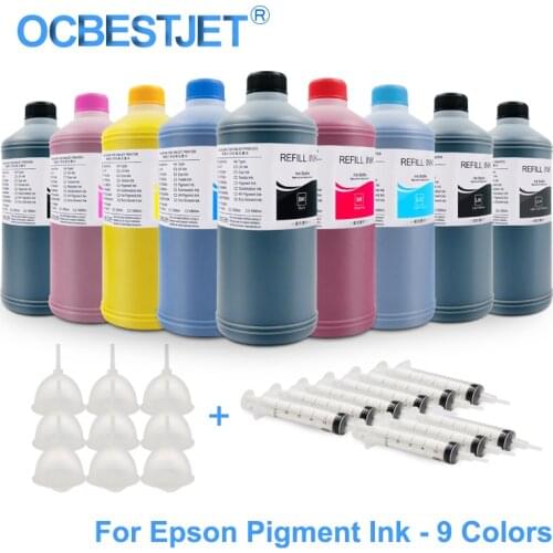 9x1000ML Universal Pigment Ink Refill Ink Kit For Epson SureColor P600 P800 P6000 P7000 Stylus Pro 7890 9890 3800 3880 11880