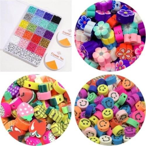 Sand Beads, Letter Beads And Fimo Figured Beads Jewelry Making Set 26 Piece