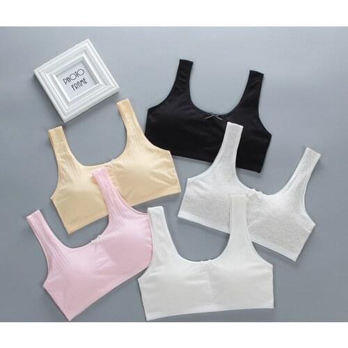 5pcs Tops For Girls Teen Bra Girl Vest Topic Girls Sport Adolescente Kids Teenagers Underwear Racerback Training Bras 8-16 Year