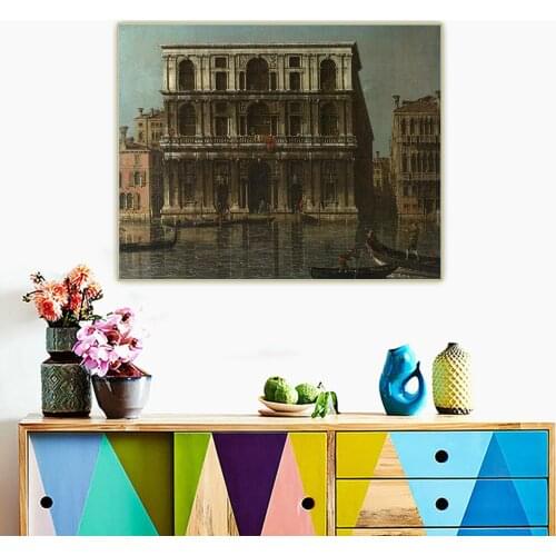 Citon Canaletto《Venice-Palazzo Grimani》Canvas Art Oil Painting Artwork Poster Picture Background Wall Decor Home Decoration