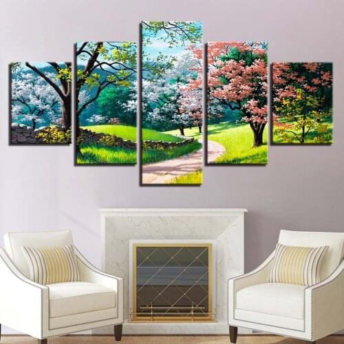 DIY 3D Diamond Embroidery Flower Tree Spring Diamond Painting Cross Stitch Full Square/round rhinestone Diamond Mosaic 5 Panel