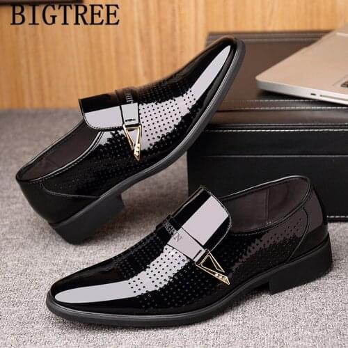 Breathable Shoes Patent Leather Italian Shoes Men Formal Loafers Men Coiffeur Wedding Shoes Men Dress Chaussure Homme Ayakkabi