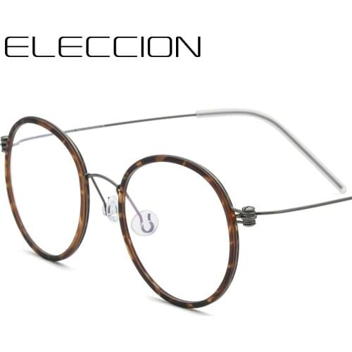 ELECCION Vintage Round Frame Women Beta Titanium Glasses Luxury Brand Prescription Myopia Optical Eyeglass Frames Small Eyewear