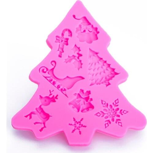 Christmas tree shape 3D Craft Relief Chocolate confectionery Silicone Mold Fondant Cake Kitchen Decorating DIY Tools FT-1101