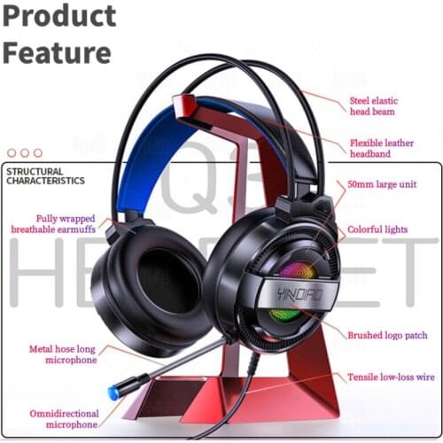 USB 3.5mm Colorful Light Gaming Headsets Stereo MIC Wired Earphone With Microphone Adjustment Buttons For PC Laptop