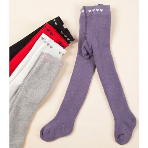 Autumn winter tights for girls love solid color cotton terry Baby stockings warm soft kids girls tights pantyhose
