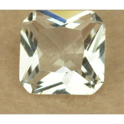 Hot Sale 3x3~12x12mm 5A White Color Square Octagon Shape Princess Cut Glass Beads Synthetic Gems Loose Glass Stone For Jewelry