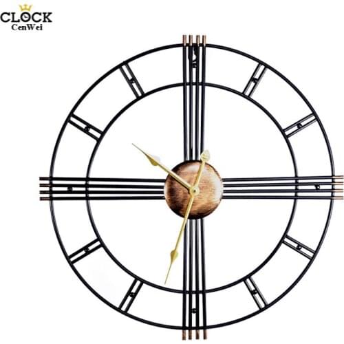 Metal Wall Clock Large Vintage Modern Design for Living Room European Vintage Retro Roman Clocks Iron Art Wall Watch Home Decor
