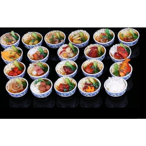 Mini simulation food model baby kids children toys artificial fake small bowl noodles porridge soup dumpling rice props