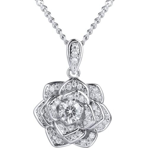 Bettyue Fashion Multilayer Petal Silver Plated Adorable Necklace Cubic Zircon Romantic Jewelry For Ladies Party Cute Gifts